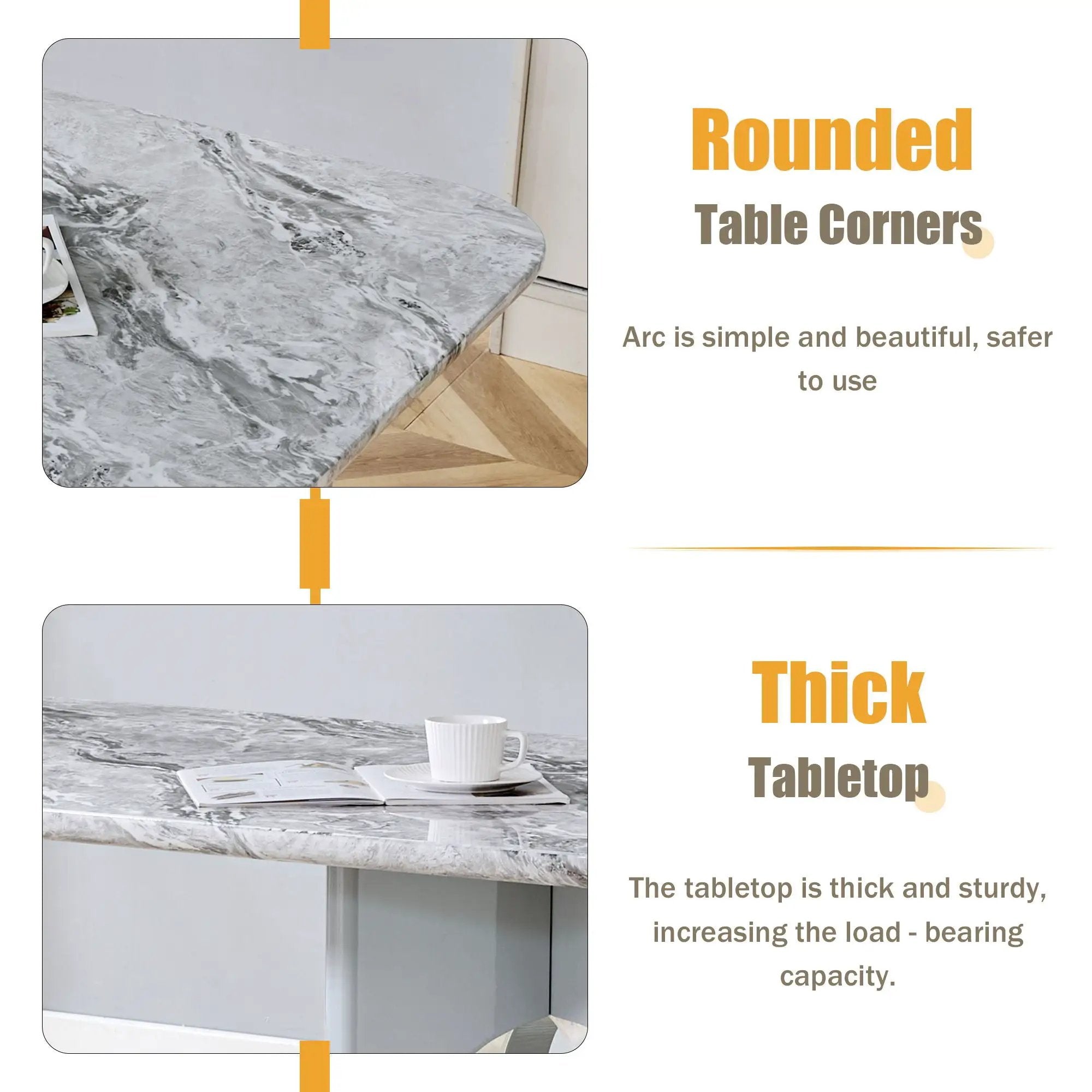 Modern Dining Table With Sleek Hollow-Out Frame And Accents by Unique Piece Furniture