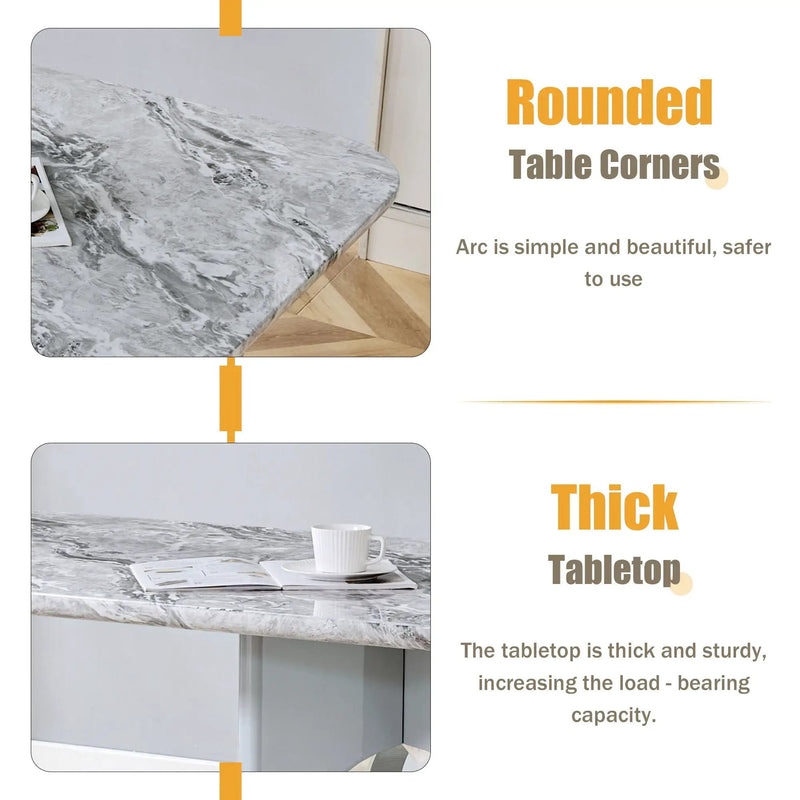 Modern Dining Table With Sleek Hollow-Out Frame And Accents by Unique Piece Furniture