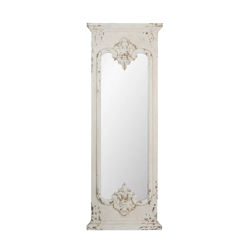 Full Length Mirror With Solid Wood Frame, Floor Mirror For Living Room Bedroom Entryway - White by HouseOfZazla