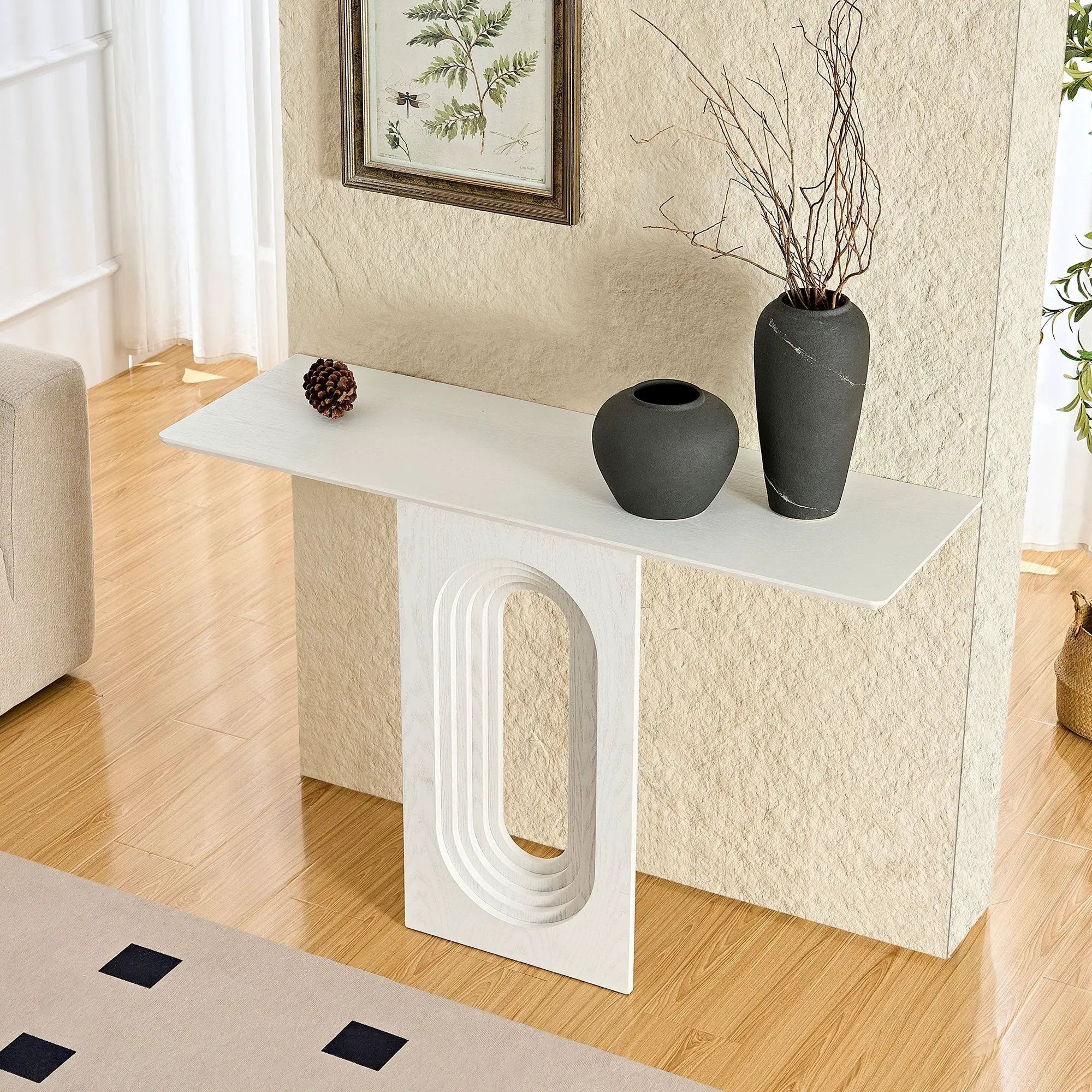 47.24 Inch Entryway Table with Unique Loopback Design by HouseOfZazla