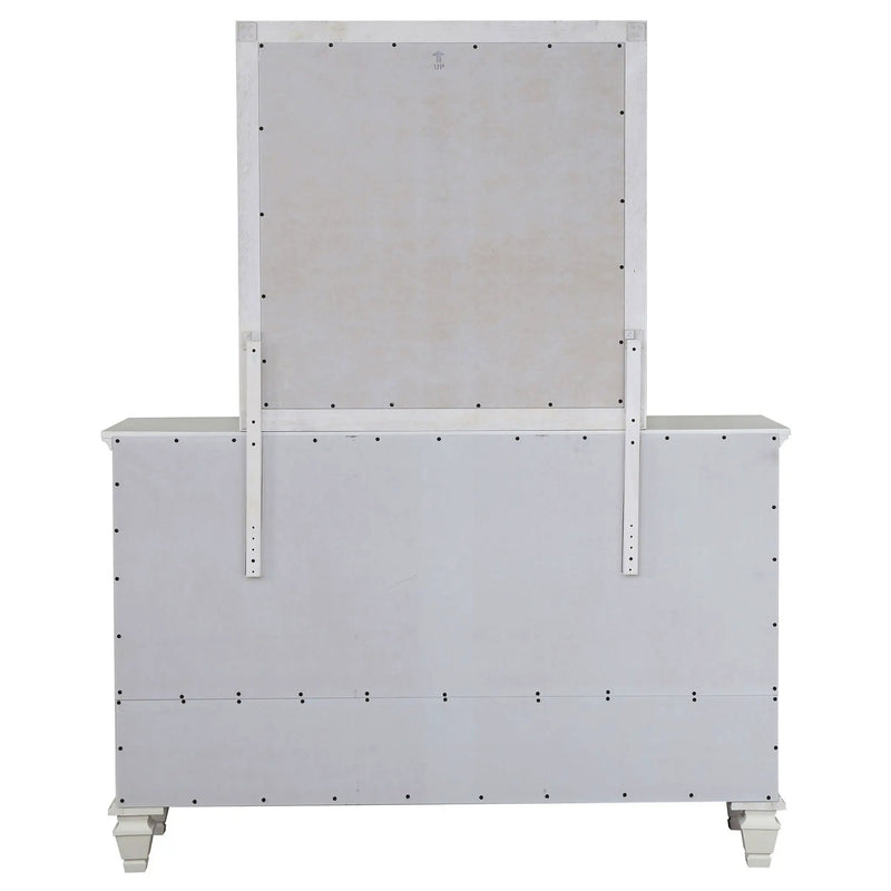 Sandy Beach 11-drawer Dresser with Mirror Cream White by Unique Piece Furniture