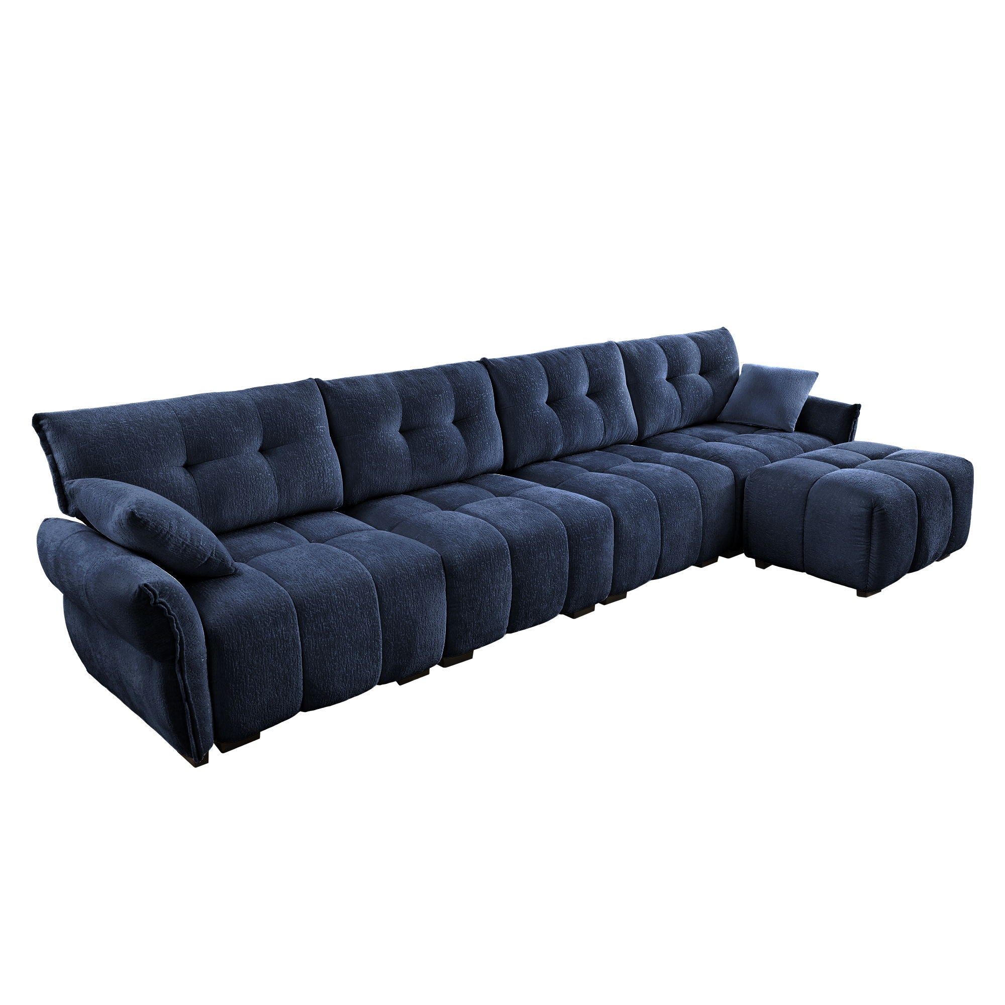 Sofa Set With Ottoman And Pillows, Textured, High Resilience Cushions by HouseOfZazla