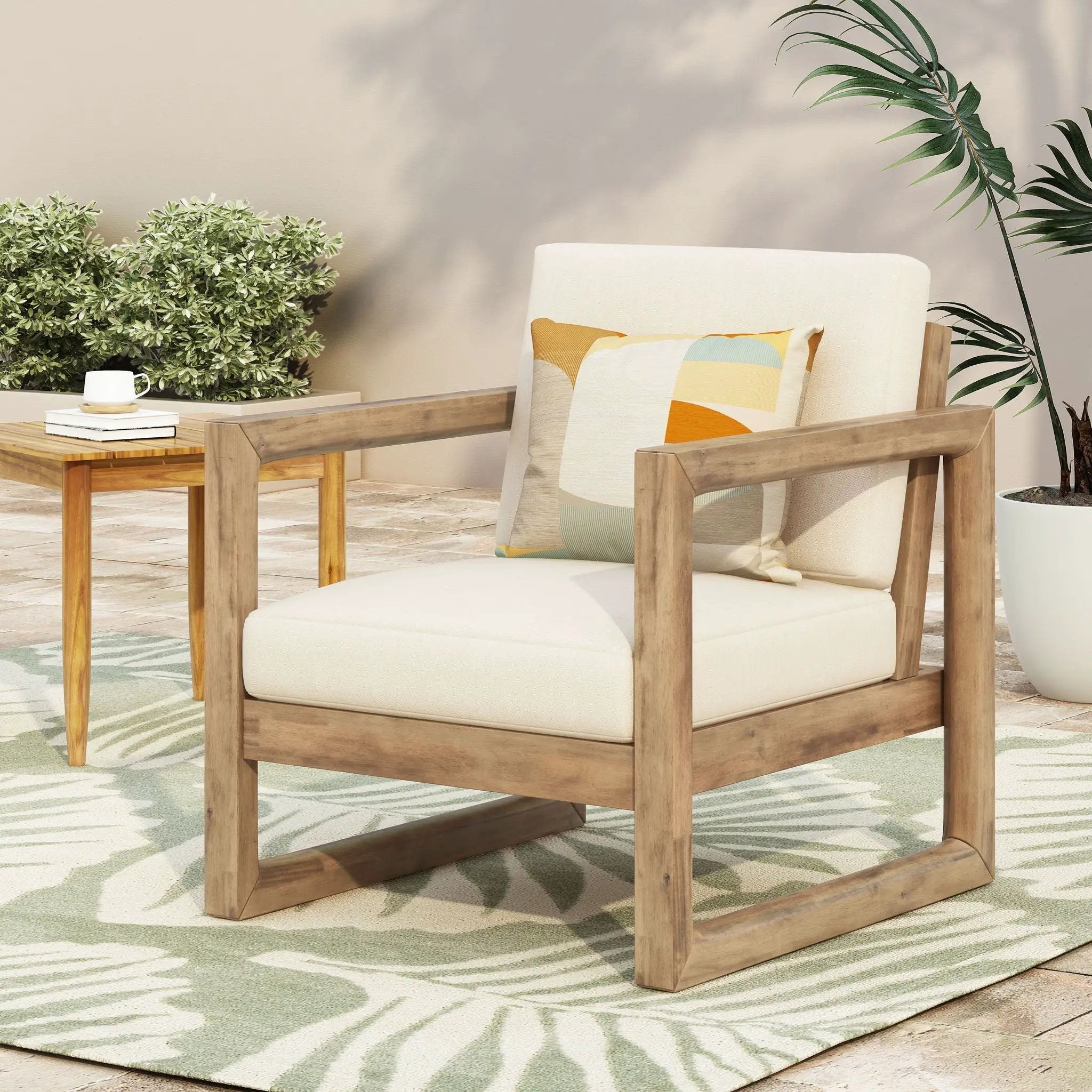 Outdoor Acacia Wood Patio Club Chair by HouseOfZazla