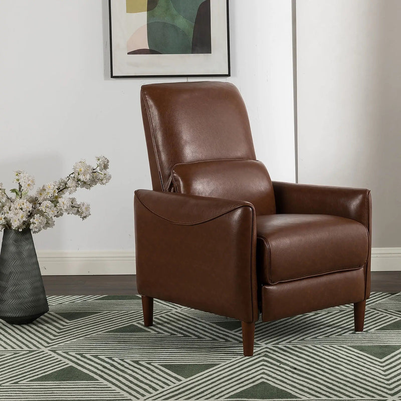 Upholstered Push Recliner Chair With Rubber Wood Legs For Living Room by HouseOfZazla