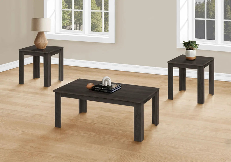 Table Set, Coffee, End, Side, Accent For Living Room, Transitional (Set of 3) - Oak by Unique Piece Furniture