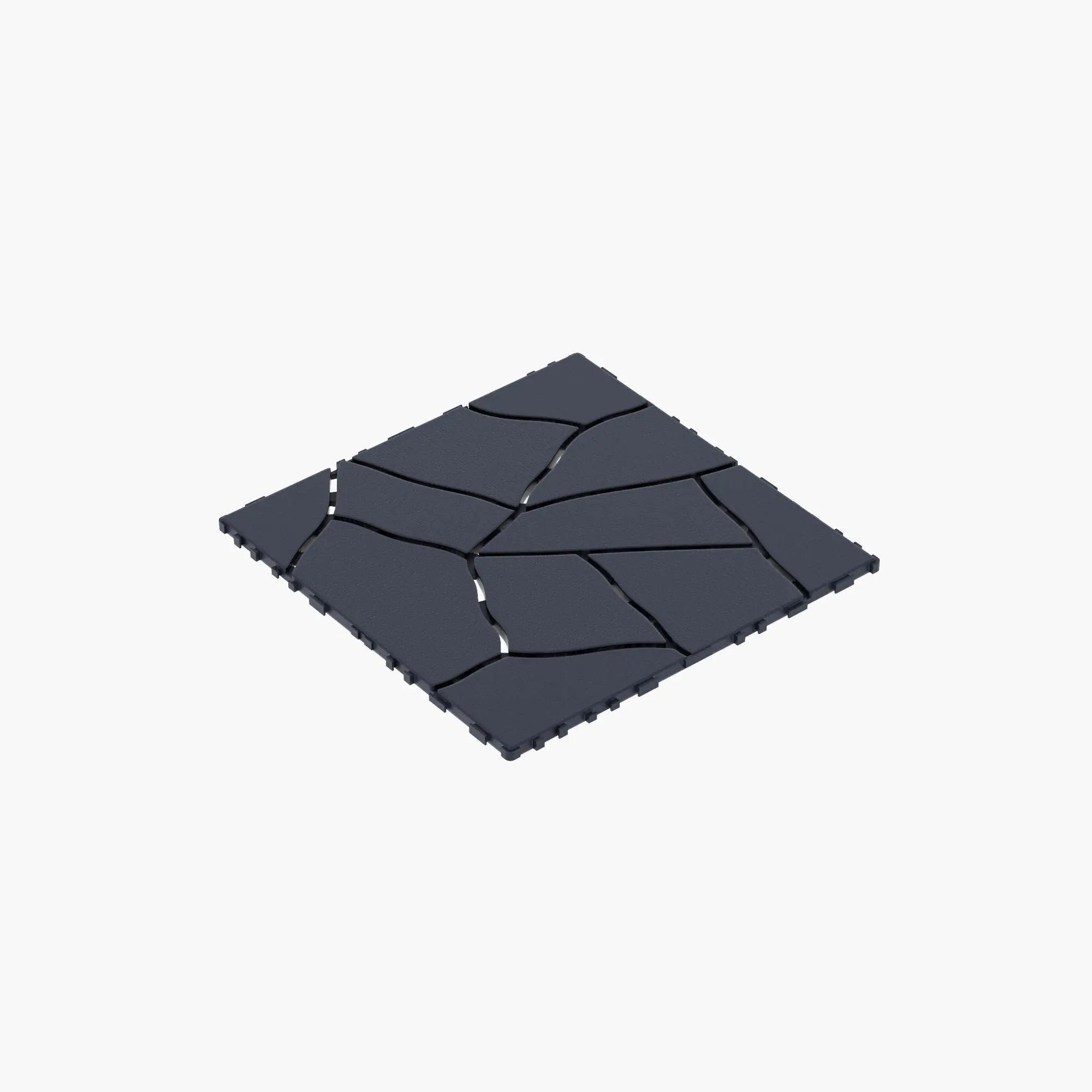 Stone Style Patio Deck Tiles For Porch (Set of 44) - Gray by HouseOfZazla