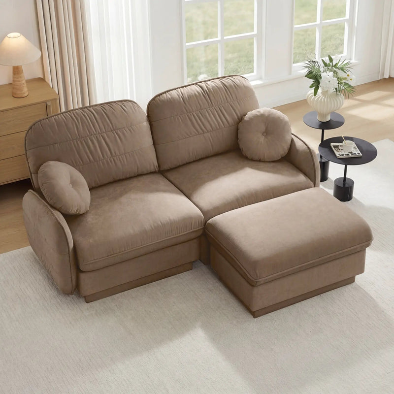Chenille Cloud L-Shaped Loveseat Sofa by HouseOfZazla