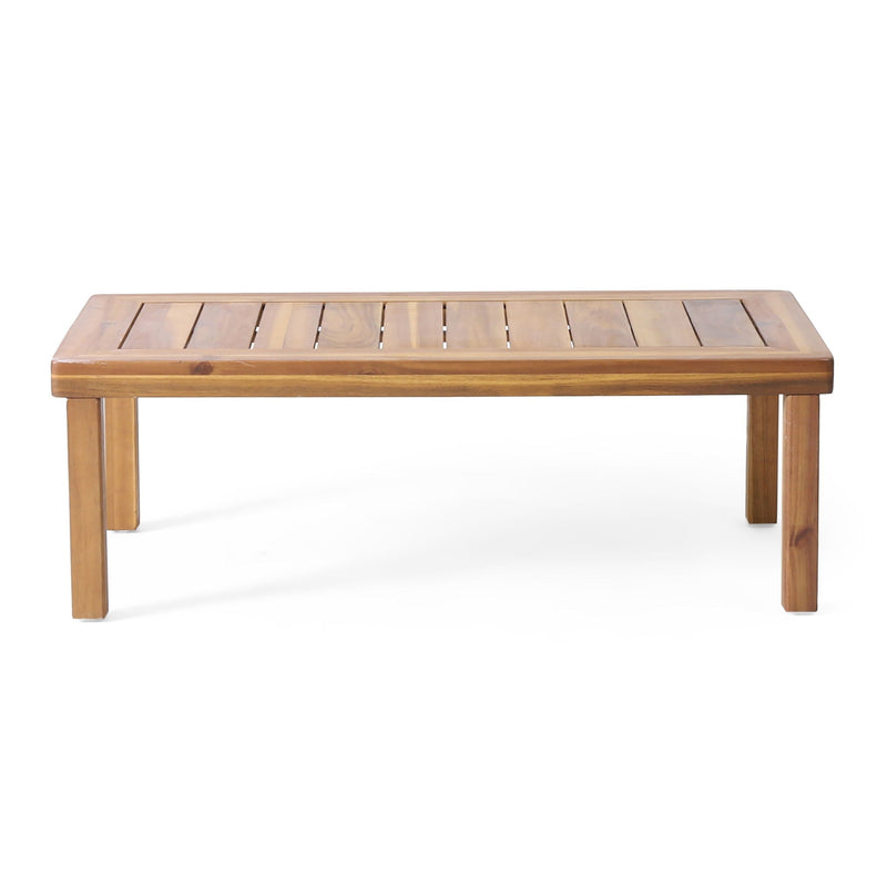 Acacia Wood Loveseat And Coffee Table Set With Cushions by HouseOfZazla