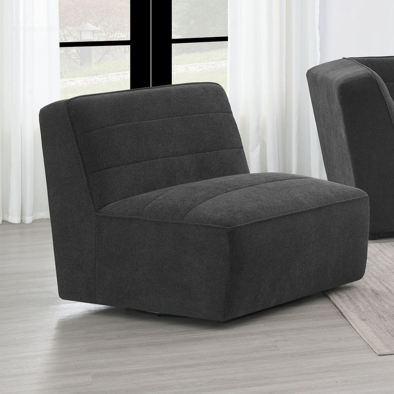 Sunny Upholstered Armless Chair Dark Charcoal by Unique Piece Furniture