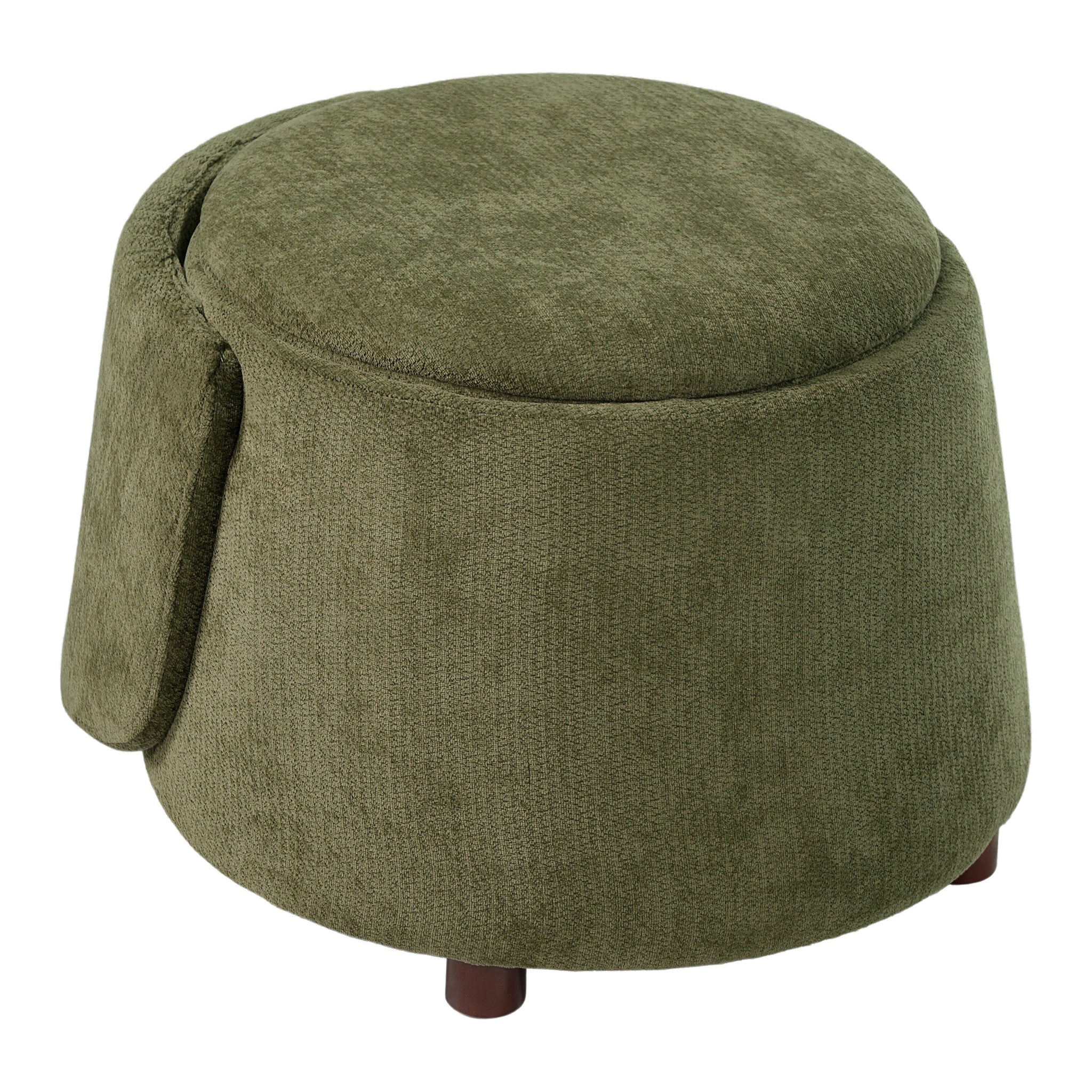 Green Pet Friendly Chair with Hidden Pet Nook and Convertible Stool by HouseOfZazla