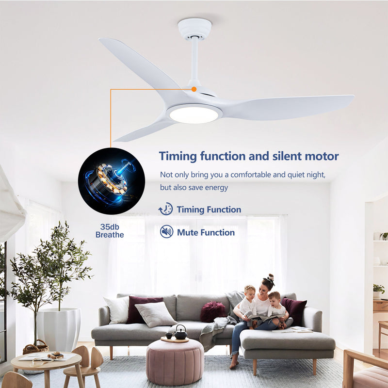 52 Inch ABS Blades Ceiling Fan with LED Light Kit by HouseOfZazla