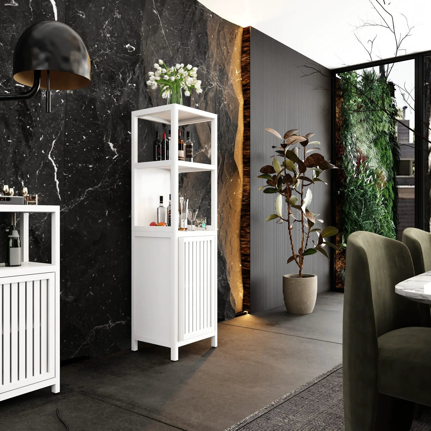 Storage Cabinet With Tall Tower, Multifunctional For Bathroom by HouseOfZazla