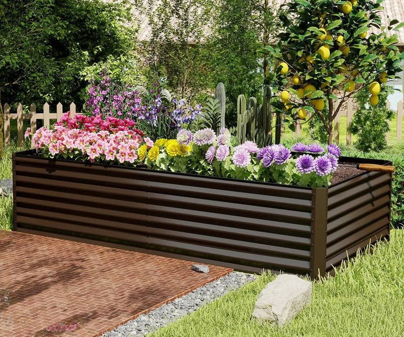 8×4×2 ft Galvanized Raised Garden Bed by HouseOfZazla