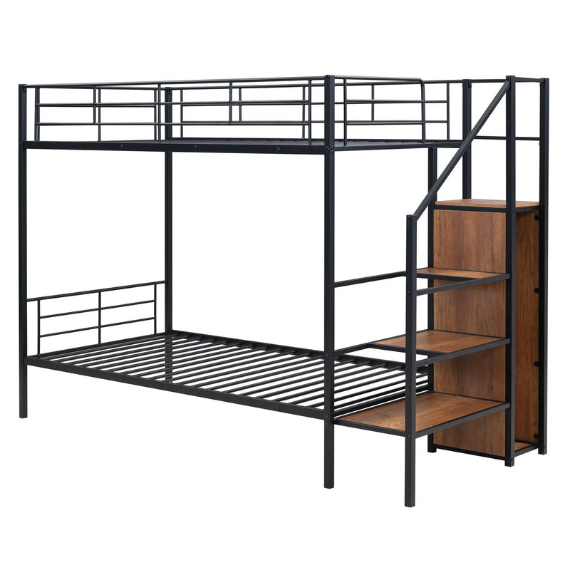 Bunk Bed With Lateral Storage Ladder And Wardrobe by Unique Piece Furniture