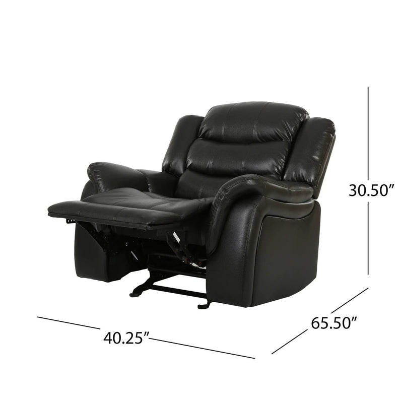 Classic Design Recliner, Upholstery Recliner, Glider Recliner - Black Berry by HouseOfZazla