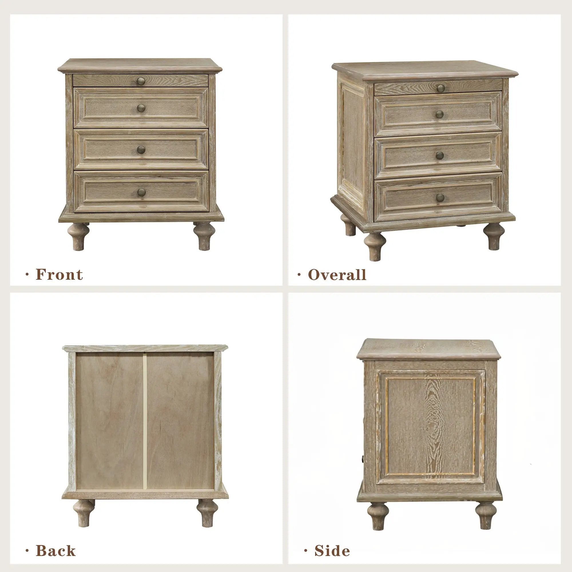 Farmhouse Nightstands with 4 Drawers and Pull-Out Shelf by HouseOfZazla