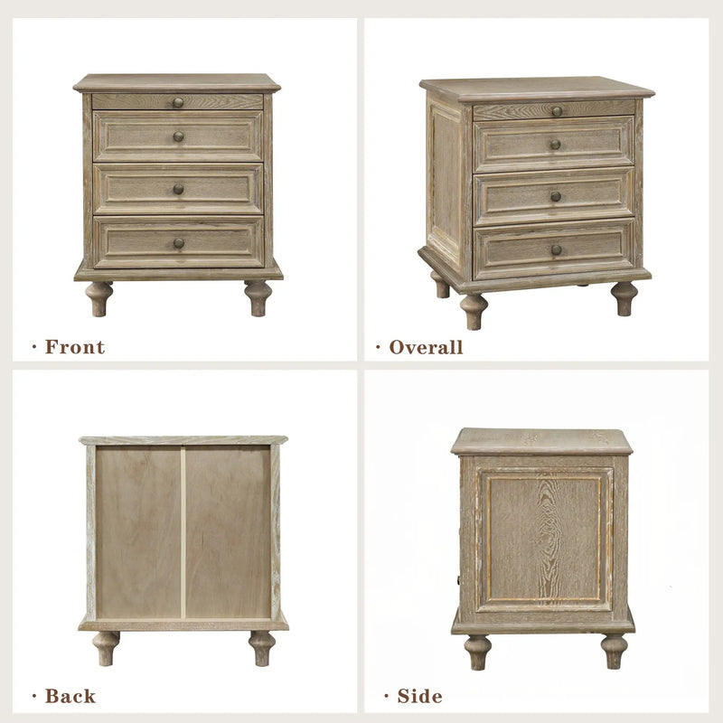 Farmhouse Nightstands with 4 Drawers and Pull-Out Shelf by HouseOfZazla