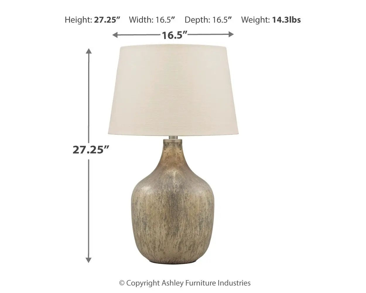 Mari - Glass Table Lamp - Gray / Gold Finish by Unique Piece Furniture