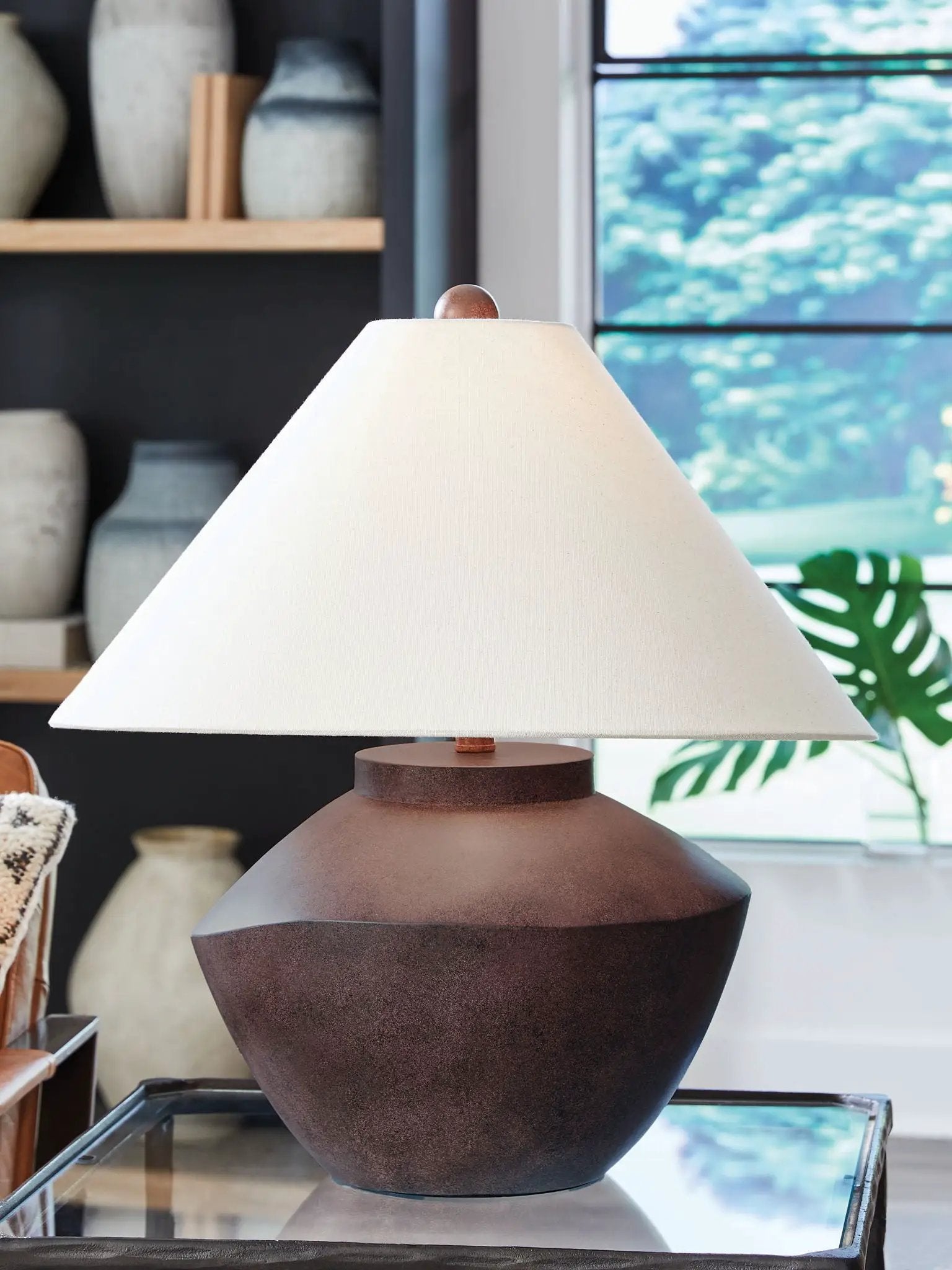 Honsworth - Poly Table Lamp - Antique Brown by Unique Piece Furniture