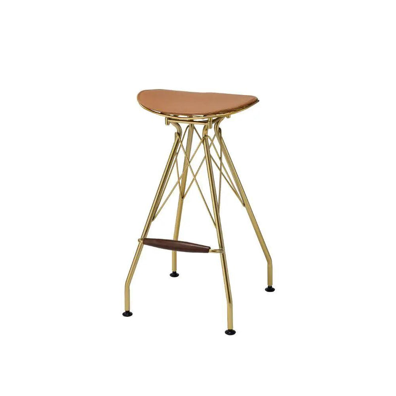 Dragea - Bar Stool (Set of 2) - Whiskey Synthetic Leather & Gold by Unique Piece Furniture