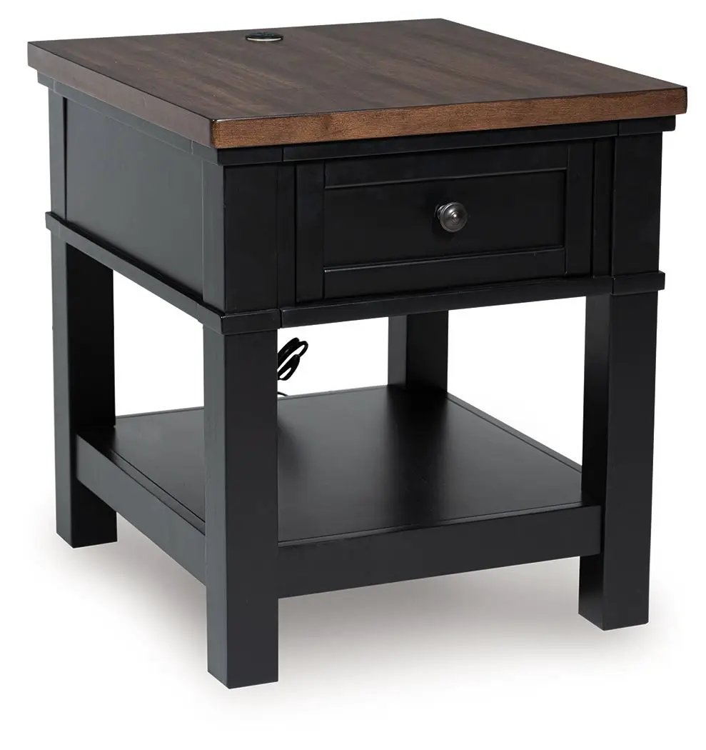 Wildenauer - Rectangular End Table - Brown / Black by Unique Piece Furniture