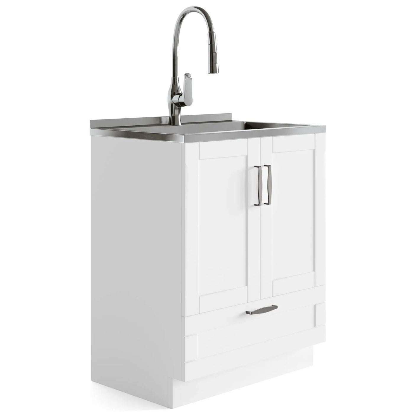 Reed - Deluxe Laundry Cabinet With Pull-Out Faucet And Stainless Steel Sink by HouseOfZazla