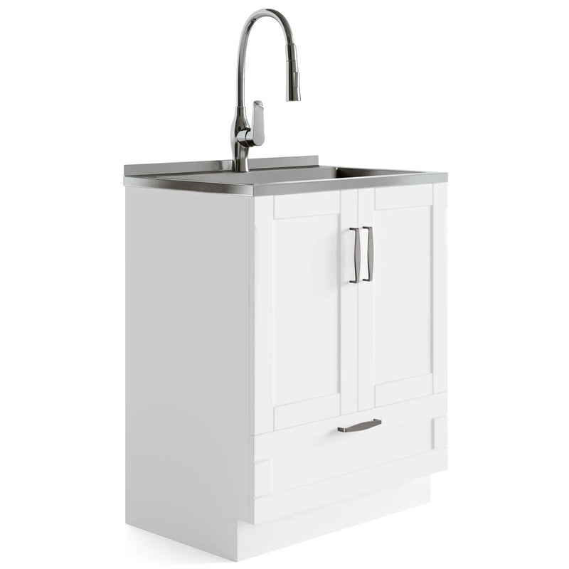 Reed - Deluxe Laundry Cabinet With Pull-Out Faucet And Stainless Steel Sink by Unique Piece Furniture