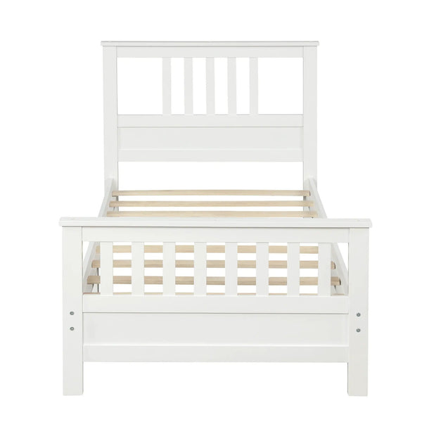Platform Bed With Paneled Headboard And Footboard