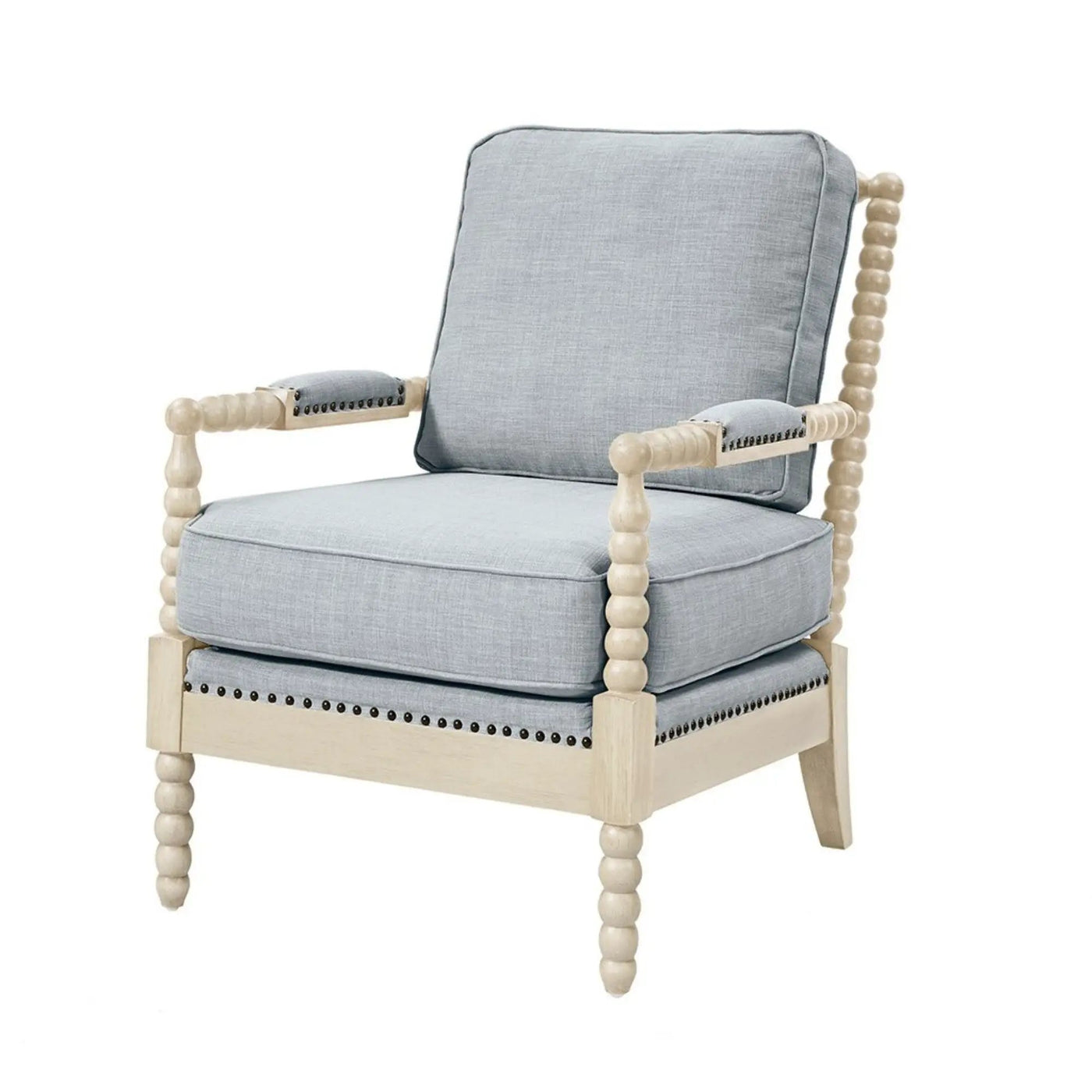Arm Chair With Open Back Spindle Design, Padded Armrests by Unique Piece Furniture