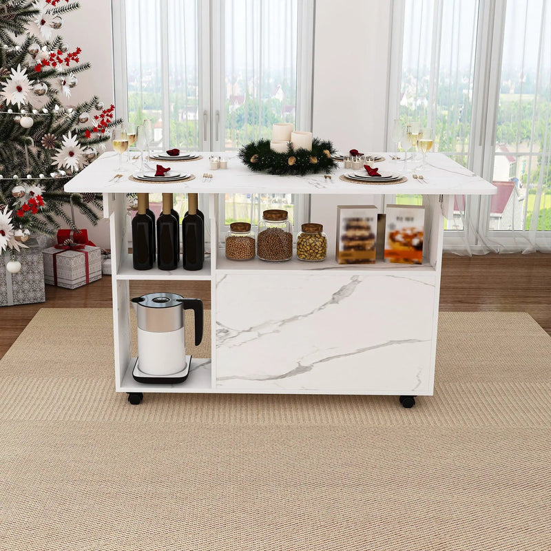 Multi Functional Folding Table With Storage Shelves And Wheels by HouseOfZazla