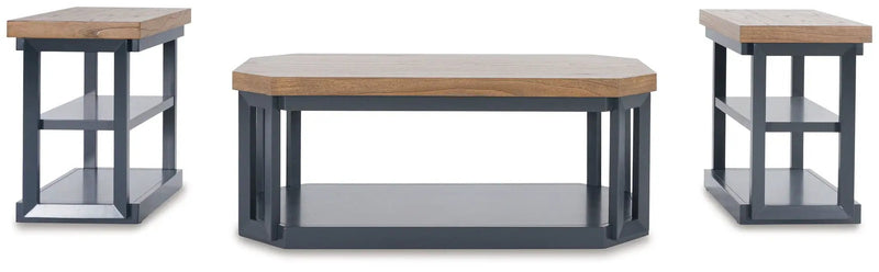 Landocken - Occasional Table Set (Set of 3) - Brown / Blue by Unique Piece Furniture