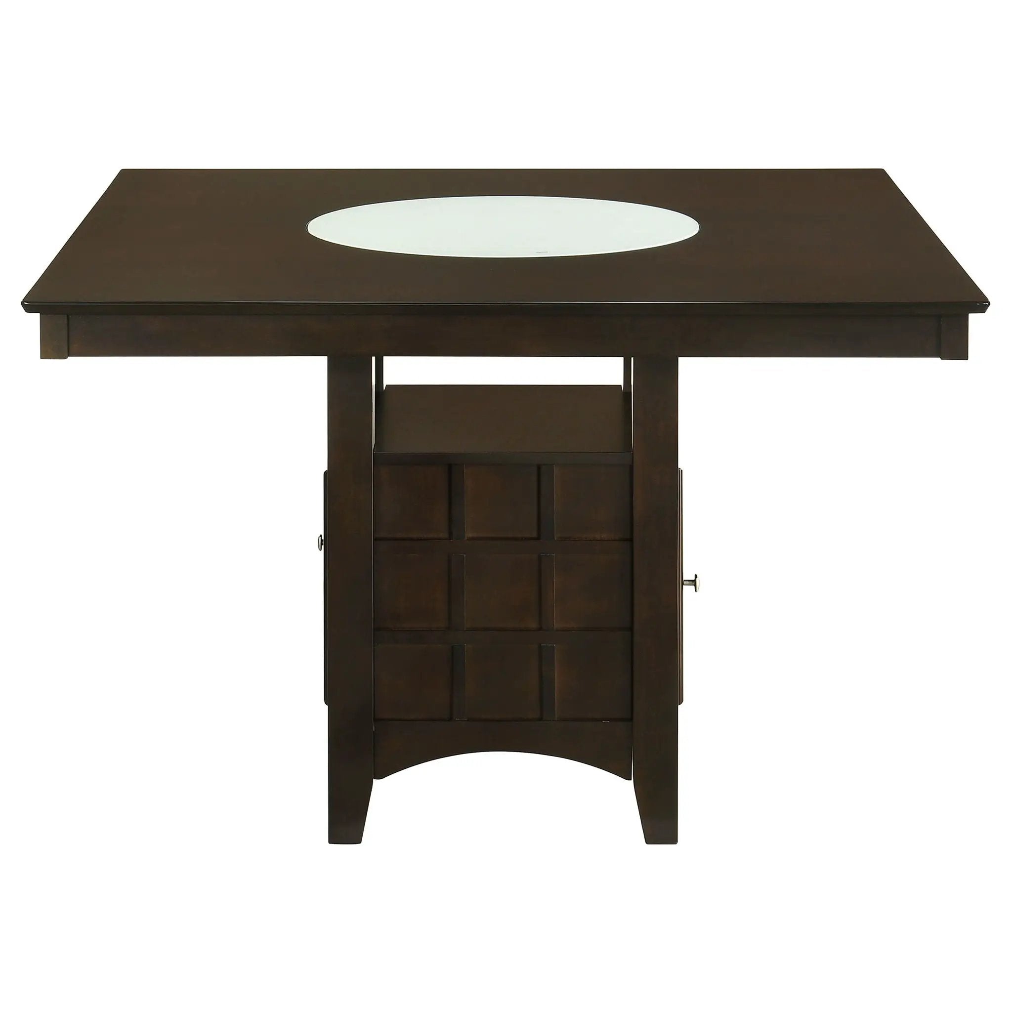Tolland - Counter Height Dining Table With Storage Pedestal - Cappuccino