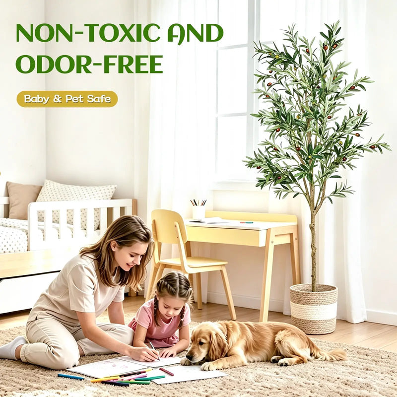 6FT Artificial Olive Tree Indoor Faux Plant by HouseOfZazla