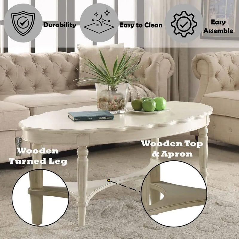 Fordon - Coffee Table - French Antique White by Unique Piece Furniture
