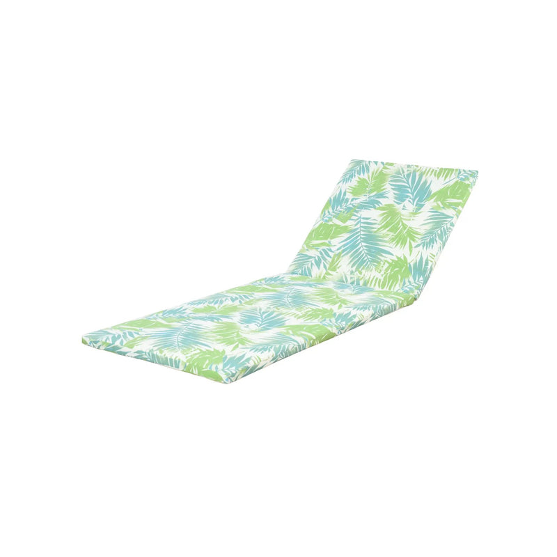2" Thick Floral Chaise Lounge Cushion in Leaf Coconut by HouseOfZazla