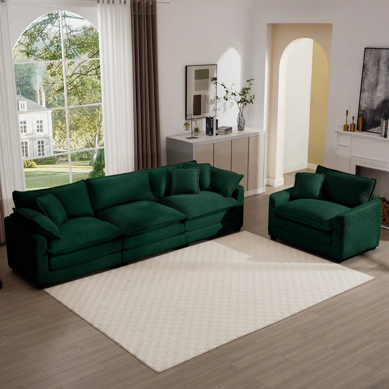 Elegant Oversized Sectional Sofa Set With Deep Seats And Flexible Layout by HouseOfZazla