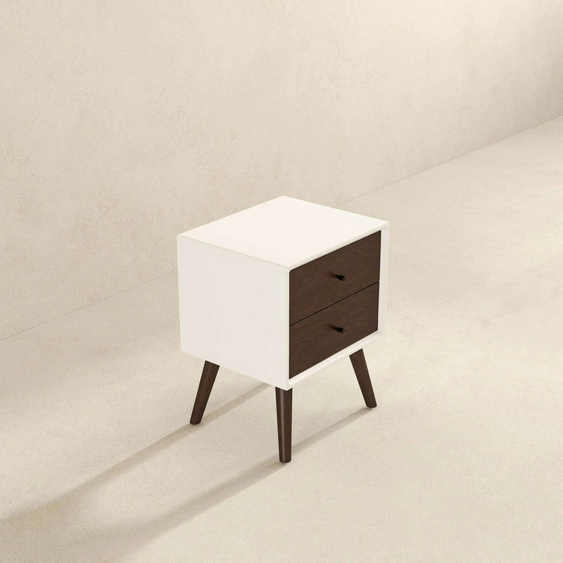 Caroline - Mid-Century Modern Style Night Stand 2 Drawer by HouseOfZazla