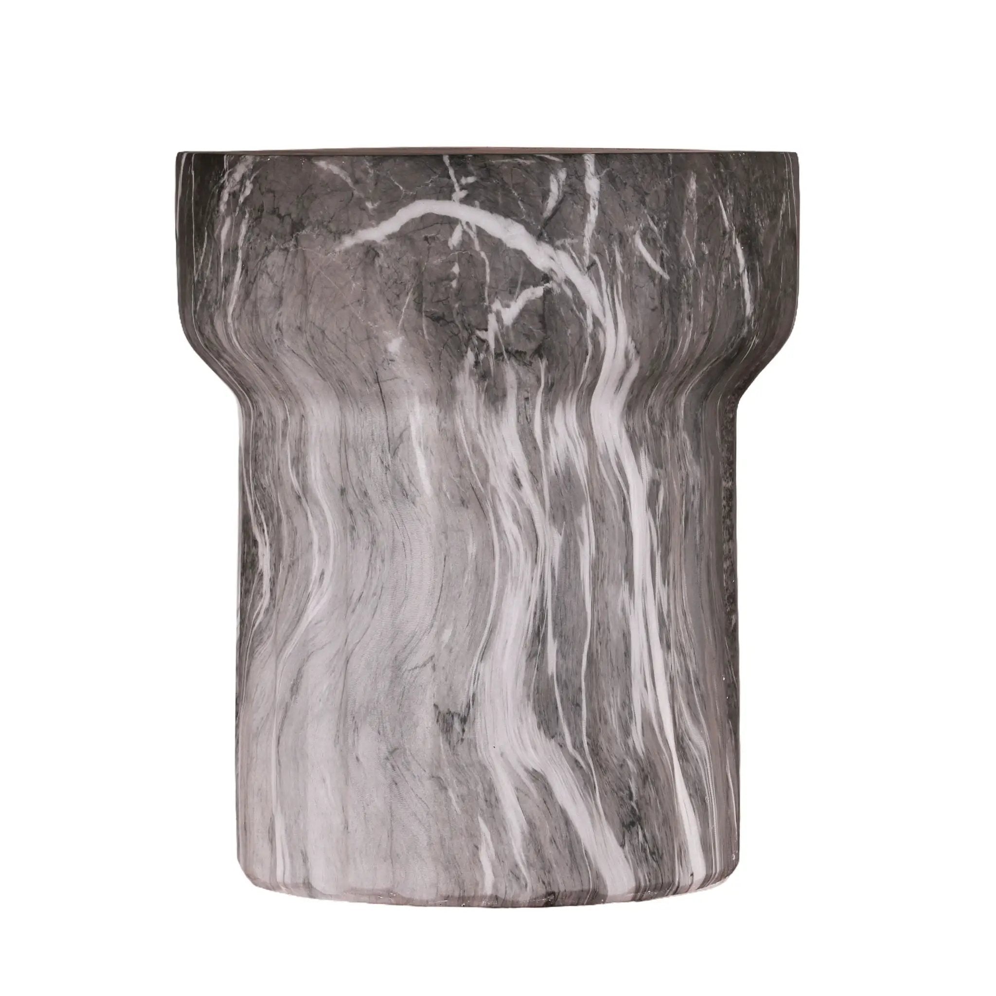 Round Geometric Outdoor End Table - Marble by Unique Piece Furniture