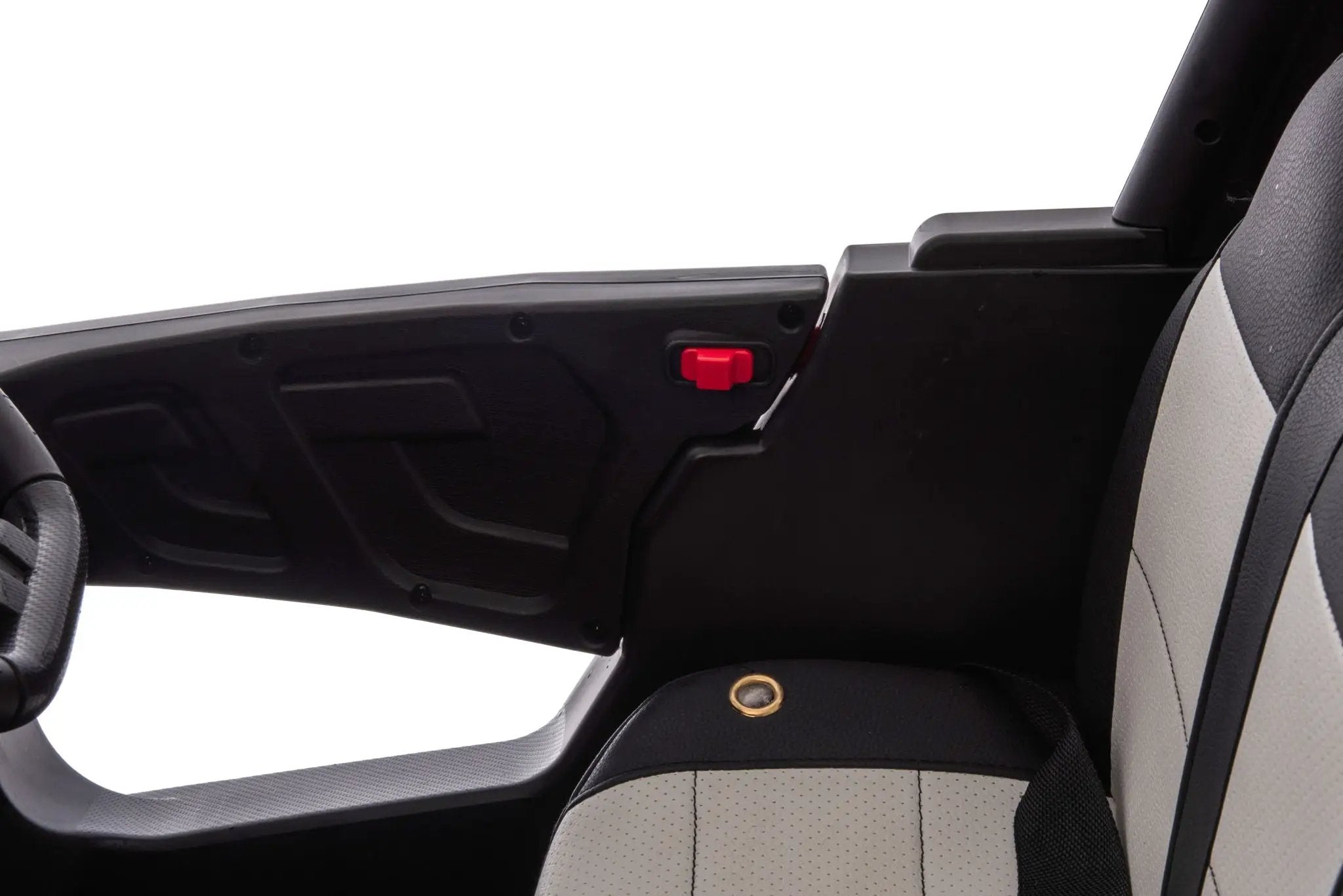 12V7A*1 30W*4 Four-Wheel Drive Seat One Button Start, Forward And Backward, High And Low Speed, Music, Front Light, Power Display, Two Doors Can Open, 2.4G R / C, Seat Belt Four Wheel Absorber by HouseOfZazla