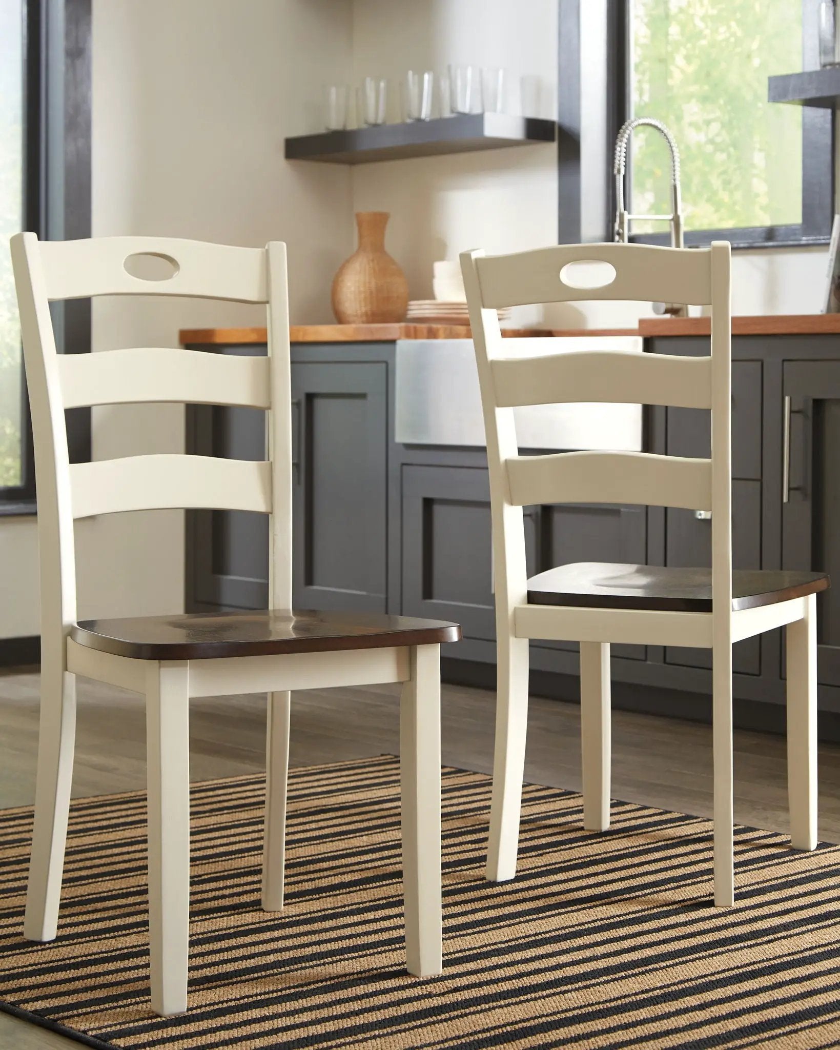 Woodanville - Dining Room Side Chair (Set of 2) - Cream / Brown by Unique Piece Furniture