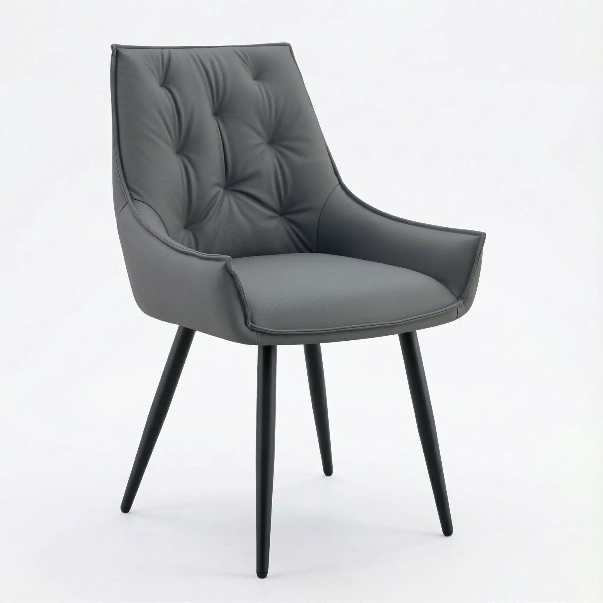 Dining Kitchen Chairs, Flat Back (Set of 2) - Dark Gray by Unique Piece Furniture
