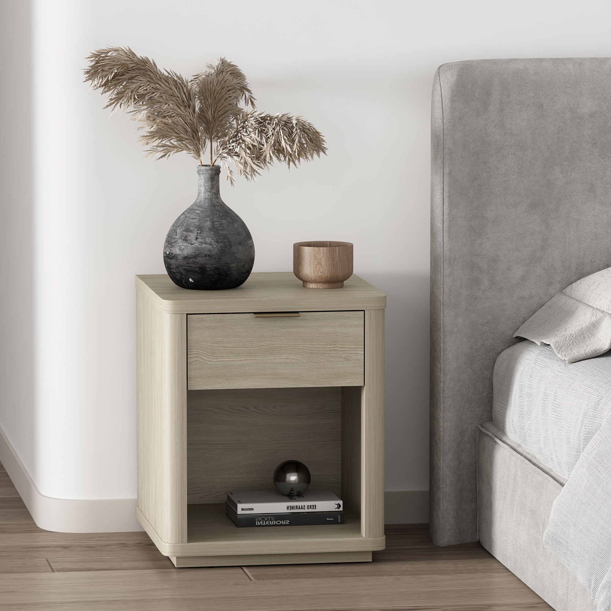 Evelyn - Nightstand With 1 Drawer And Open Shelf by HouseOfZazla