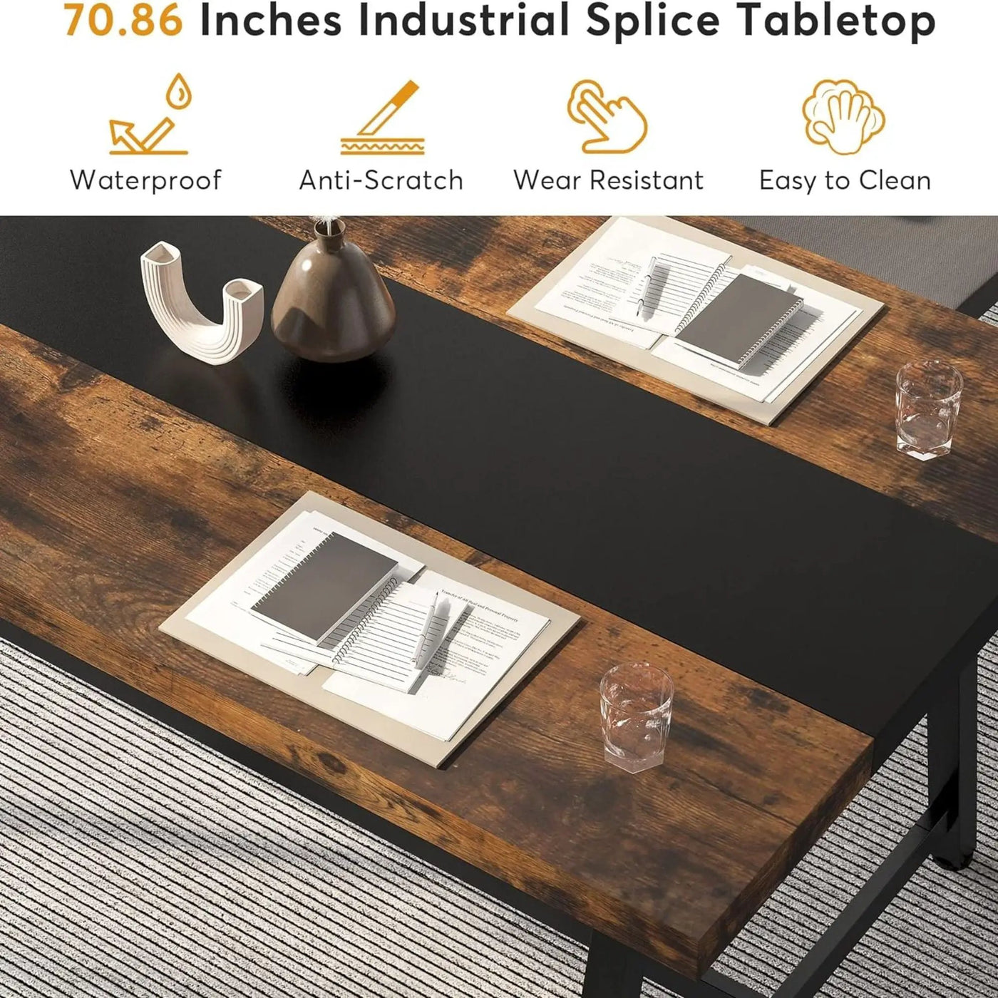 Modern Rectangular Conference Table For 6 - 8 People, Office Executive Desk by HouseOfZazla