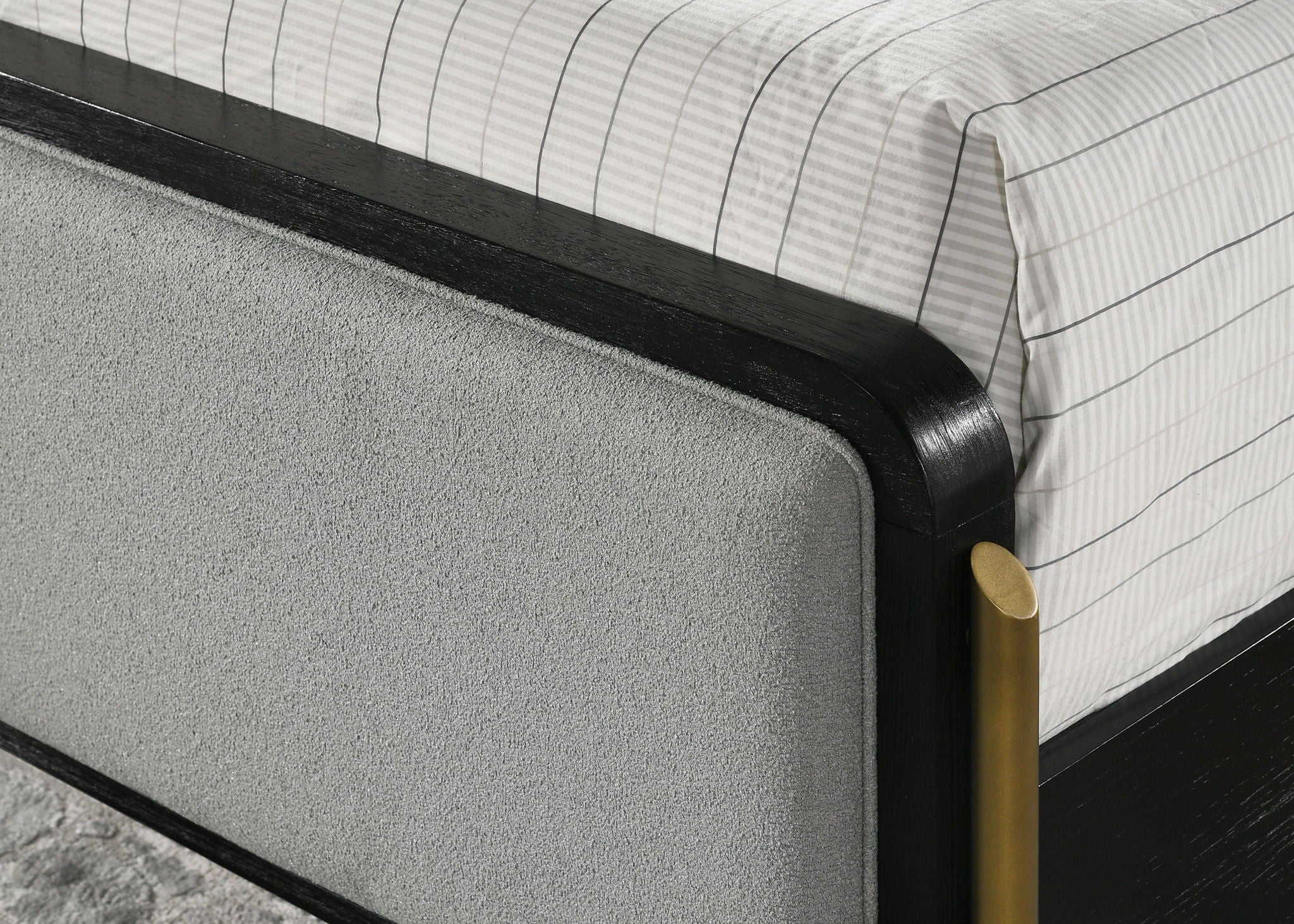 Arini Upholstered Queen Panel Bed Black and Grey by Unique Piece Furniture