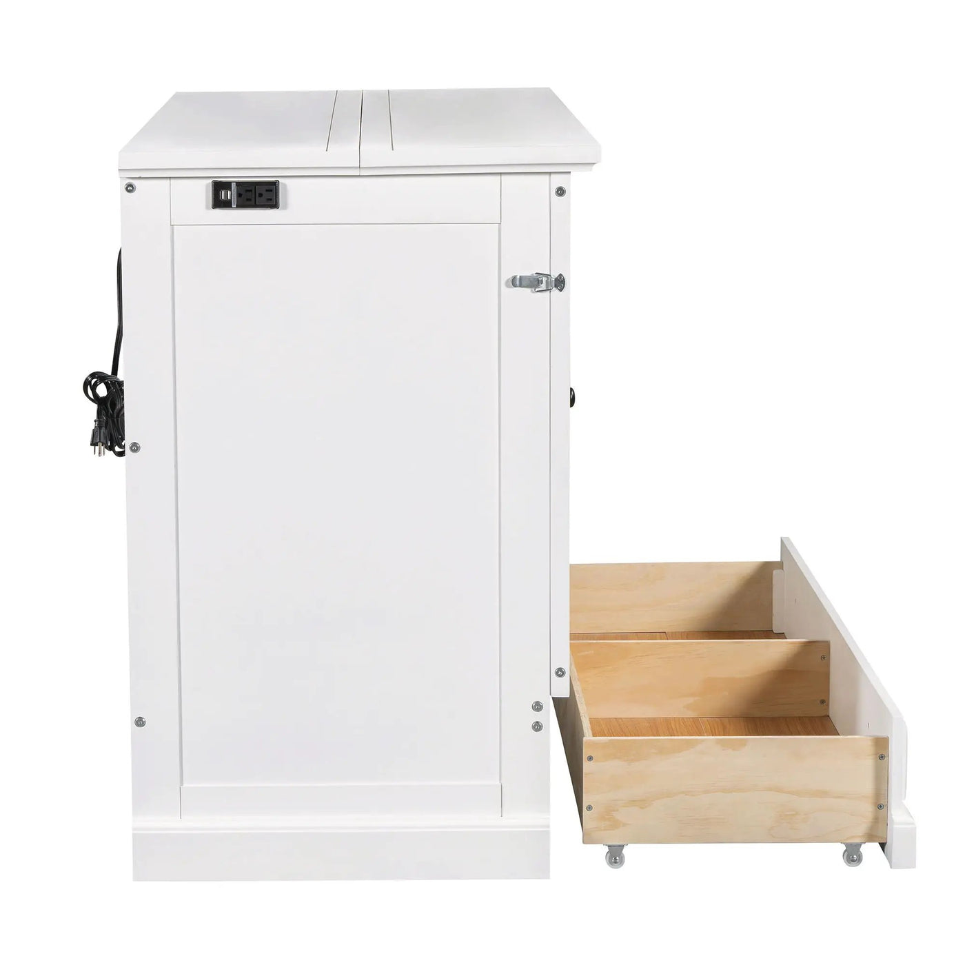 Solid Pine Murphy Bed Chest Cube Cabinet Bed With Charging Station And Large Storage Drawer For Home Office Or Small Room by HouseOfZazla