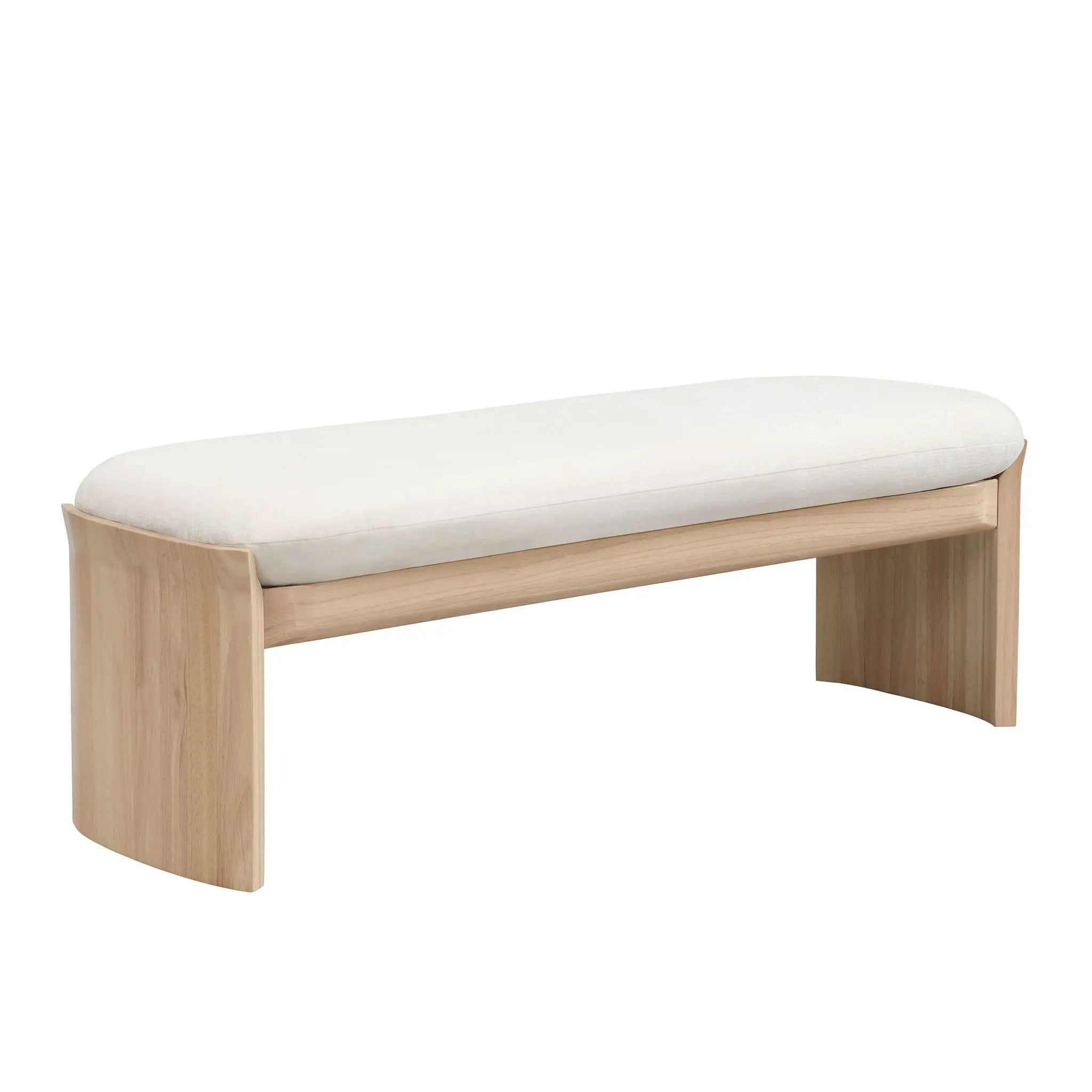 Footstool With Soft Cushion For Living Room - Beige / Natural by HouseOfZazla