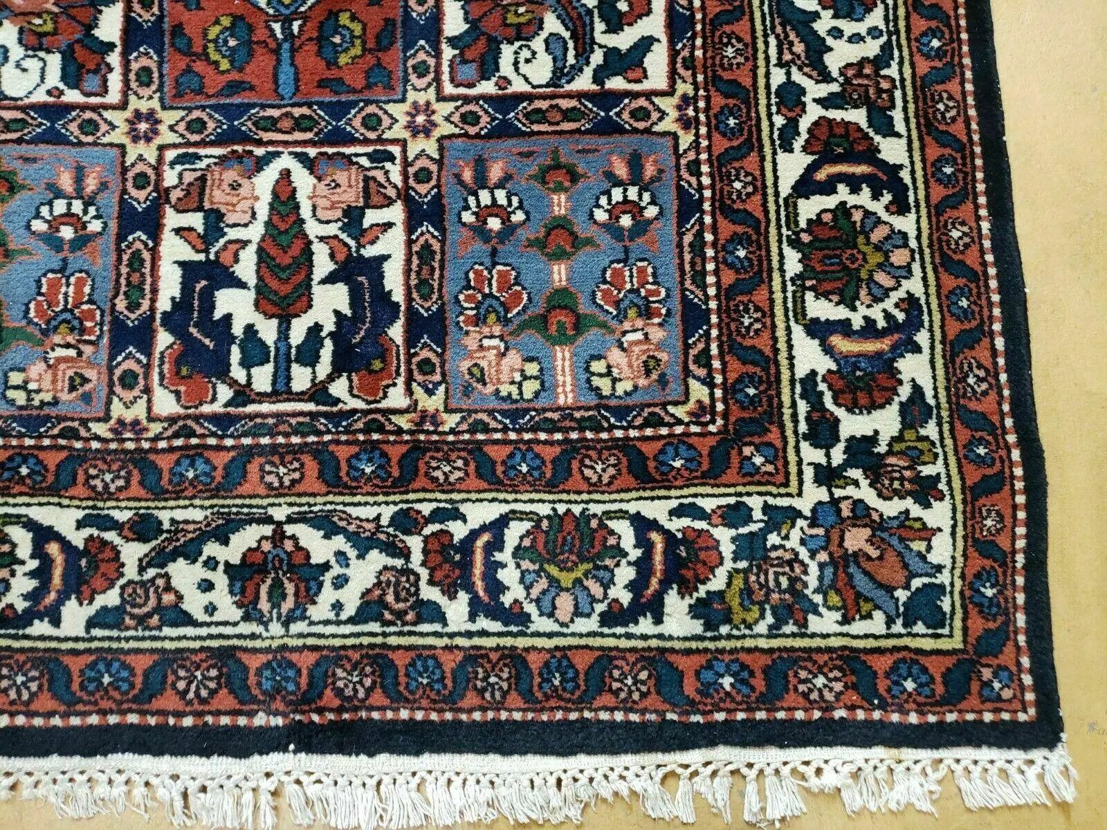 4' X 6' Vintage Handmade Indian Panel Design Wool Rug Veg Dyes by Jewel Rugs
