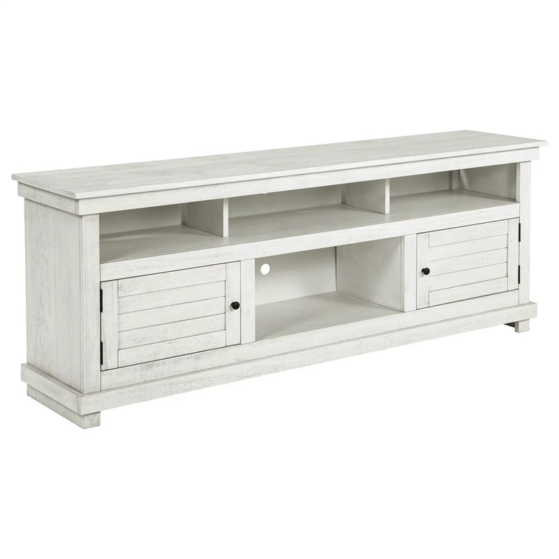 Payne 70-inch TV Stand Media Console Distressed White by Unique Piece Furniture