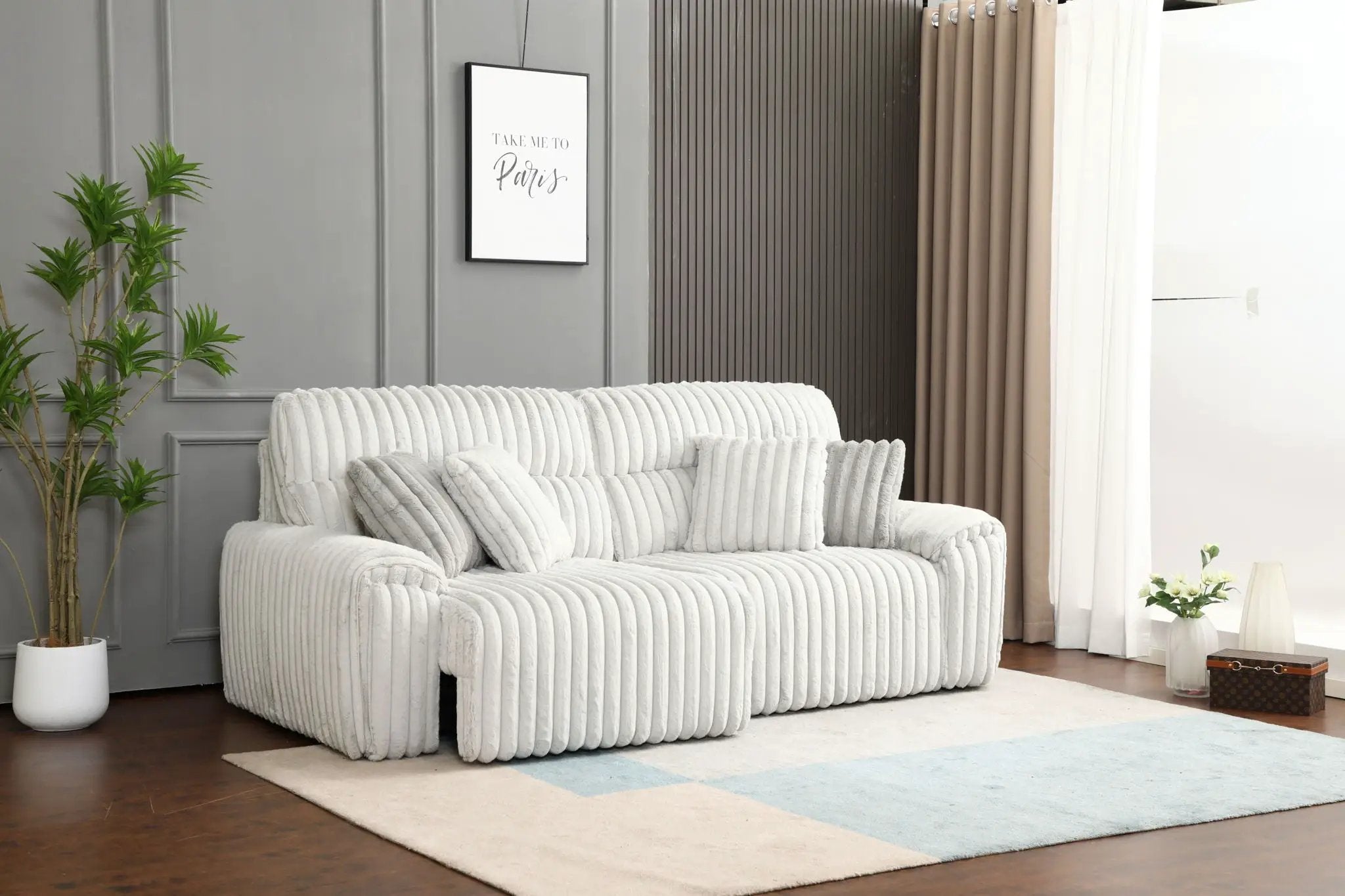 Jaya - Power Motion Sofa With Sleeper & USB Port - Mondo Gray by Unique Piece Furniture