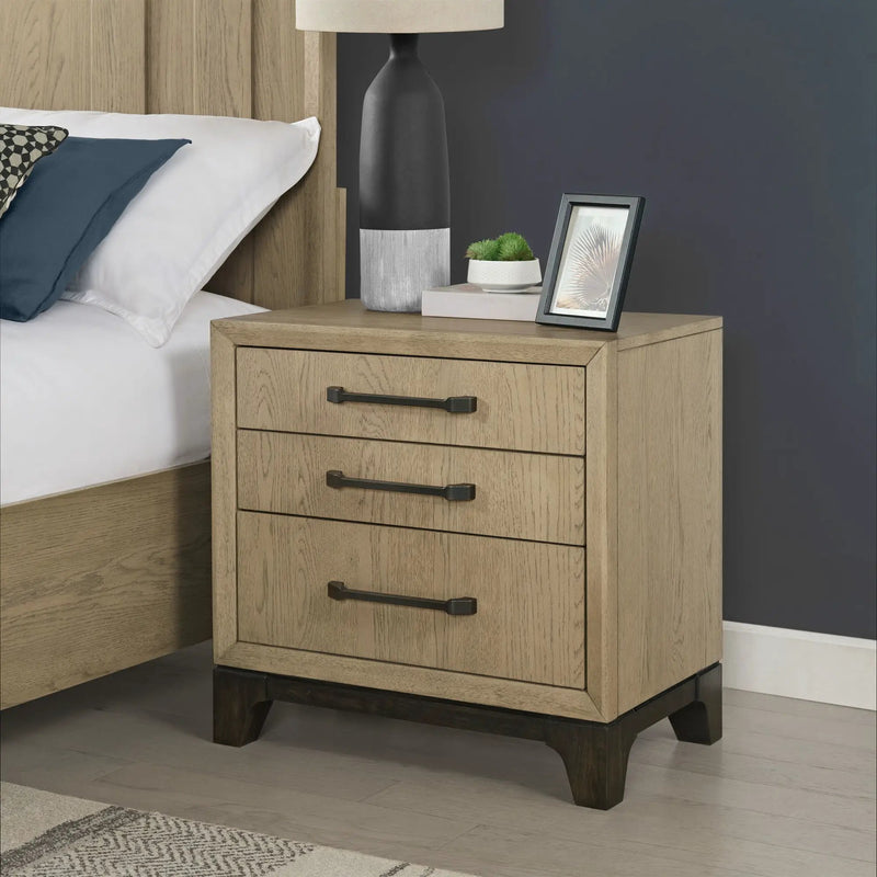 3 Drawer Nightstand With USB Charging Port - Brown by HouseOfZazla